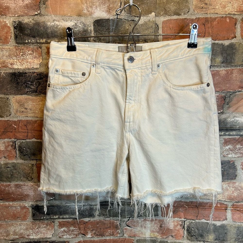 5 for $25🔥Everlane Raw Hem White Denim‎ Shorts Size 27 (Small)